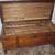 VERY NICE ANTIQUE CEDAR 52" CHEST WITH COPPER STRAPS AND RIVETS 1 thumbnail