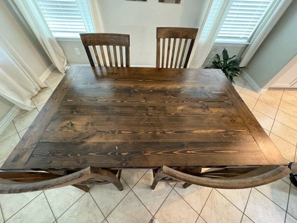 Custom Solid Wood Dining Table & Chairs 1
