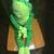 Large, green stuffed plush frog 2 thumbnail