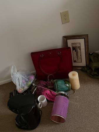 Odds ends never used bag, antique lamp 1