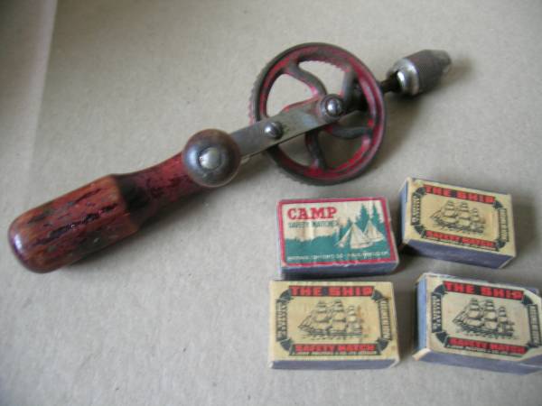 Hand Drill and Match Boxes 1