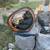 Handcrafted Chainsaw Carved Black Bear in Hollow Log - Wood Sculpture 2 thumbnail