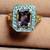 Vintage Natural Emerald Cut Iolite 14K Ring with Diamonds 18 thumbnail