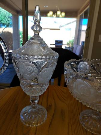 Vintage Crystal, Frosted Rose Pattern 1
