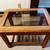 Endtable set, wood w/glass tops 1 thumbnail