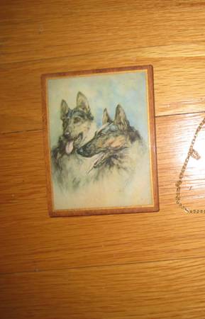 Small Wooden Plaque with Two German Shepherd Dogs Pictured!!! 1