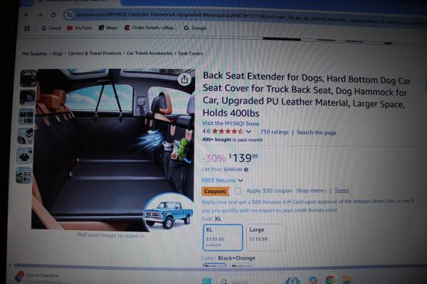 PET EXTENDER - FOR BACK SEAT OF FULL SIZE PICKUPS/SUVs - $75 (Moneta)62978584413569121