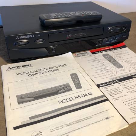 Reproductor VHS Mitsubishi VCR HS-U445 con control remoto y manuales - $10063471472143489122