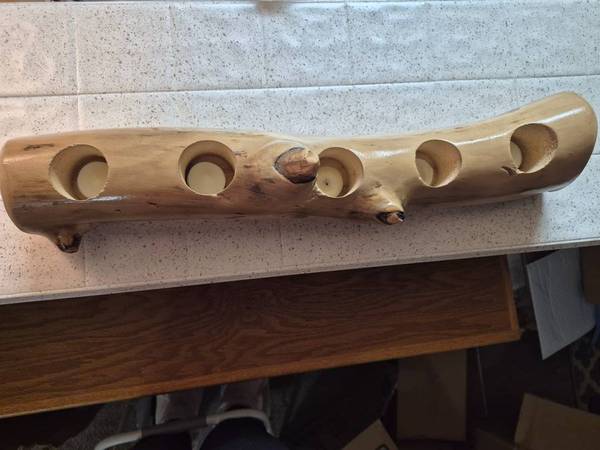 Pine Log Candle Holder 1