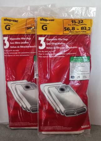 New Shop-Vac 90661 Disposable Collection Bag for 5-8 Gallon, 3 pack 1