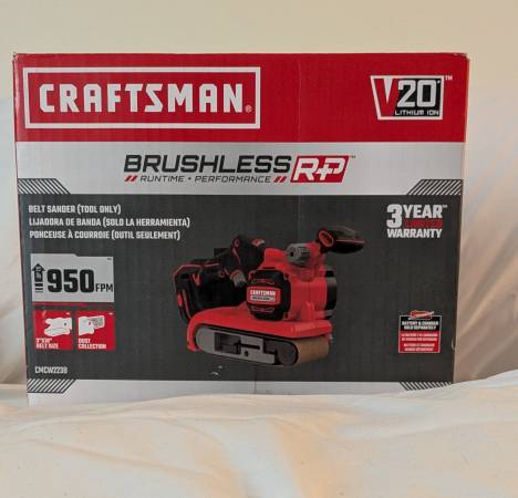 CRAFTSMAN V20 RP 20-Volt Brushless Variable Speed Belt Cordless Sander 1