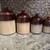 Sango Canister 4933  4pc Earthenware W/Lids/Seals Storage Crocks Nova Brown 1 thumbnail