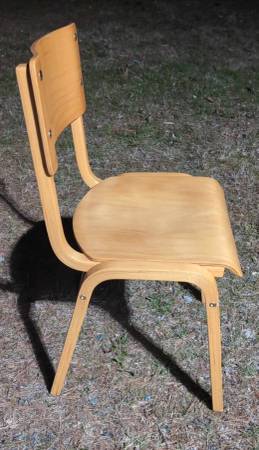 School chair, natural color beech wood, sturdy, shaped seat and back 1