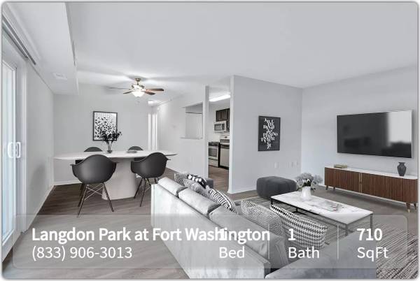 $1,326 / 1br - 710ft2 - Your fur baby's next favorite spot! 1 BD / 1 BA that's purrrfect! (Fort Washington)63822092201729122