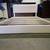 White Fabric Queen Size Platform Bed Frame 1 thumbnail
