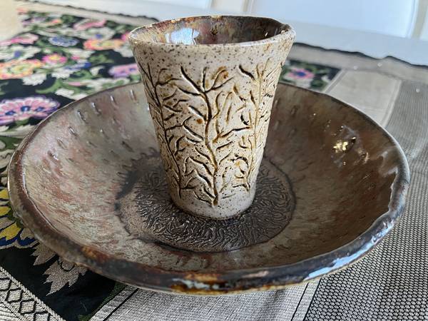 Handmade Artisan Red Clay Pottery – Bowl & Tumbler Set 1