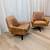West Elm Lucas MCM Leather Swivel Chairs Pair Free Delivery 3 thumbnail