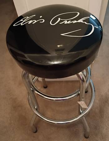 Elvis Presley Signature metal and vinyl Bar Stool 1