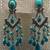 Navajo Turquoise & Sterling Silver Chandelier Earrings 2 thumbnail