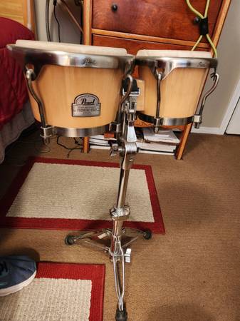 Pearl Bongos with LP Stand 1