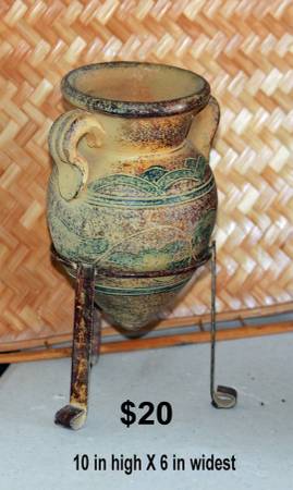 TERRACOTTA POTTERY GREEK/ROMAN “Amphora Style Vessel” on Stand - 1