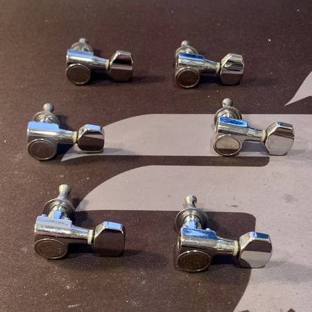 6 Squier Nickel In-Line Electric Guitar Tuners 1