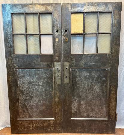 6-Pane 1-Panel Galvanized Steel Double Door Pair GA20558 1