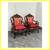 Vintage Qing Dynasty Style Carved Rosewood + Marble Arm Chairs, Pair 2 thumbnail