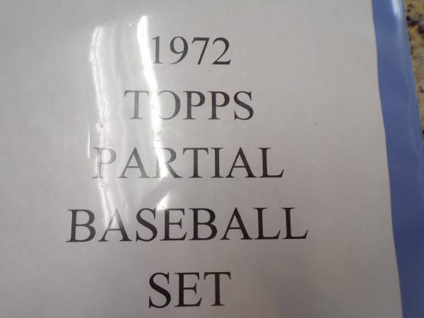 TOPPS 1972 BASEBALL SPORT CARDS STARTER SET 1