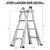 17ft Multi-Position Foldable Aluminum Ladder 11 thumbnail