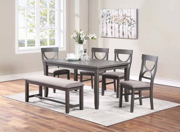6 Piece Dining Set – Gray Color 1