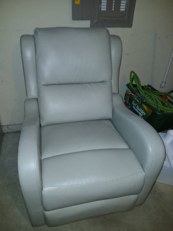 Grey leather recliner 1