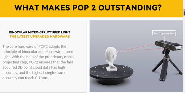Revopoint Pop 2 Portable 3D Scanner ~ Premium Package