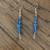 Earrings - Beaded Blue and Gold Toned Dangle, Stylish Gold Toned 1 thumbnail