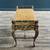 English Style Gilt Wood & Leather Bench with Cabriole Legs 4 thumbnail