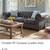 Grey leather chesterfield sofas and chair set 2 thumbnail