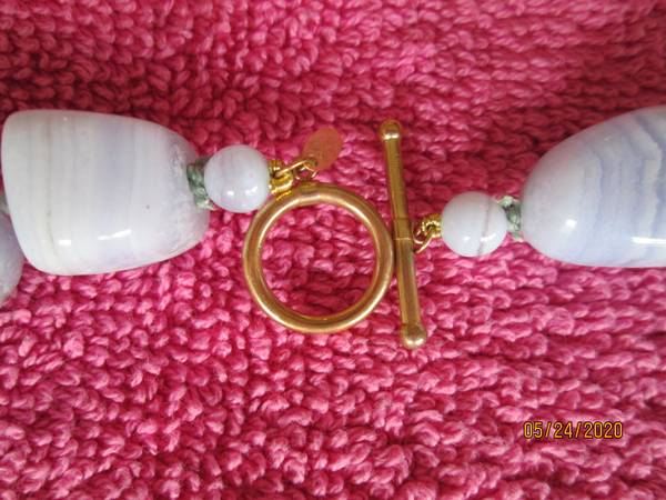 Lace Blue Agate Chunky Beaded Necklace - $100 (Upper East Side)63471376138753121
