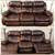 Reclining Sofa, Leather, Brown smoke-free. Manual Recline Couch with pillow top  1 thumbnail