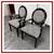 Louis Xvi Style Black & White Armchairs, Pair 3 thumbnail