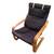 POÄNG Armchair, wood veneer/dark blue cushion & snap on neck rest 1 thumbnail