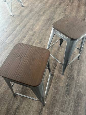 Two bar stools 2’ high crate & barrel brand 1