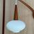 1960s Danish Teak Wall Light with Frosted Glass Shade 3 thumbnail