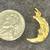14K Yellow Gold -Half Moon Pendant-Diamond Cut- New 5 thumbnail
