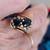 Ladies Ring Blue Sapphire Natural diamonds 14kt yellow gold size 5 10 thumbnail