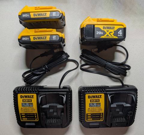 Various Dewalt 20V Batteries and Chargers 1