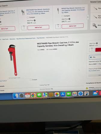 westward 18" pipe wrench.New 1