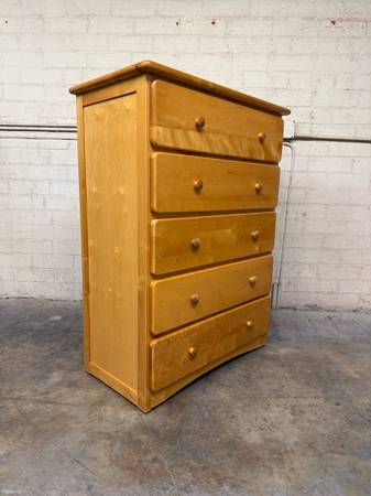 Delivery is available solid wood chest dresser with 5 storage drawers$370 OBO! 1