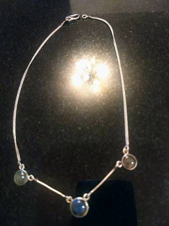 Handcrafted Silver and Polished Stone Necklace 1