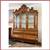 Dutch Baroque Style Floral Inlaid Bombe Two Piece China Cabinet 4 thumbnail