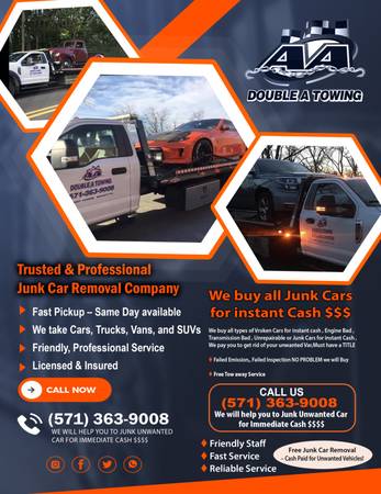 We buy all Junk Cars for instant Cash $$$ Bad engine - transmission 1
